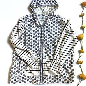 Lucky Lotus Brand floral hooded zip-up sweatshirt